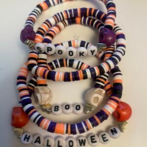 Boo, Spooky, Halloween with Gold - Bracelet Stack